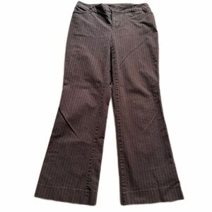 St. John’s Bay Brown Pinstripe Pants – Size 6 Petite / Short, Straight Leg